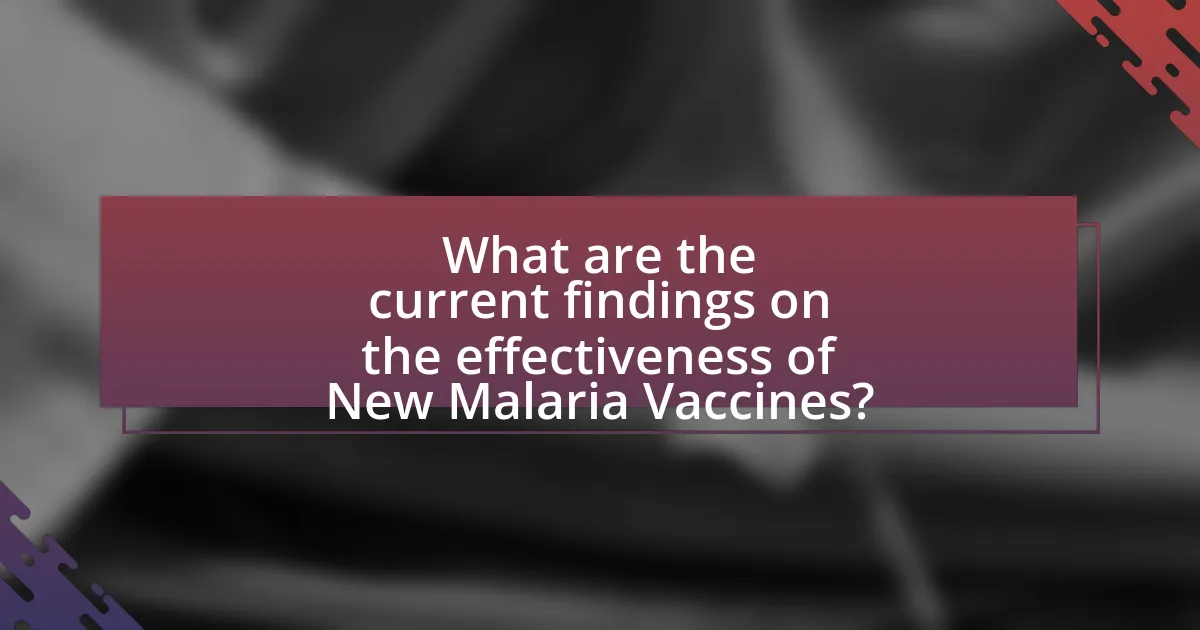 What are the current findings on the effectiveness of New Malaria Vaccines?
