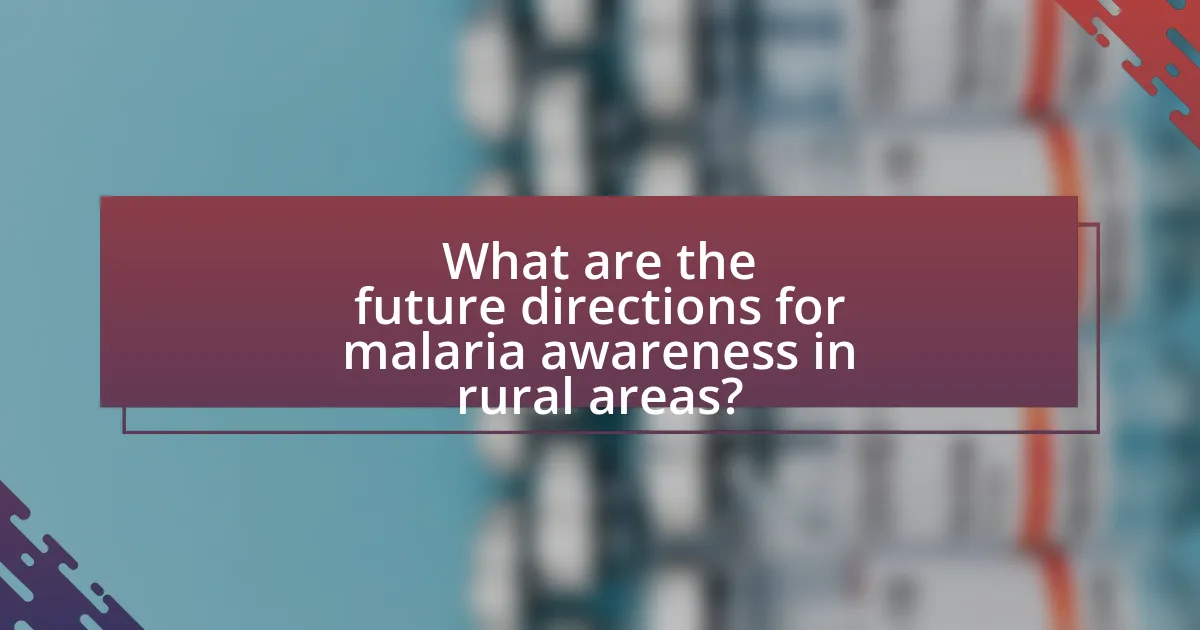 What are the future directions for malaria awareness in rural areas?