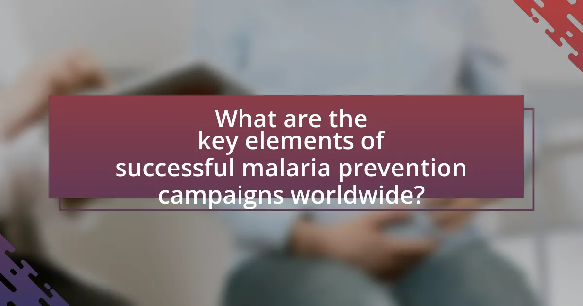 What are the key elements of successful malaria prevention campaigns worldwide?
